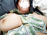 Naked Wife Covered in Money