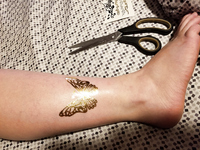 Gold Temp Tattoos on My Wife's Sexy Ass