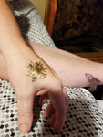Gold Temp Tattoos on My Wife's Sexy Ass