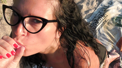 My wife and I having sex on a public beach